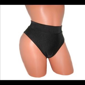 High-Rise Brazilian Cut Black Shorts Pole Dancing Twerk Festive Ravers Wear